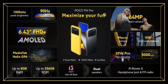 POCO M4 Pro 4G Smartphone : Sconto Android entry-level di fascia media